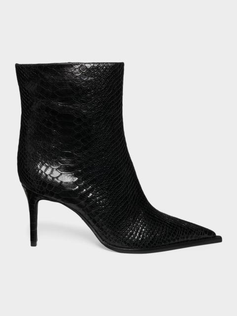 SCHUTZ 85mm Mary Snake-Embossed Leather Booties