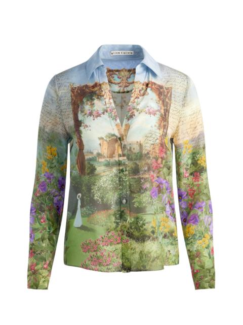 Alice + Olivia ELOISE BUTTON DOWN BLOUSE