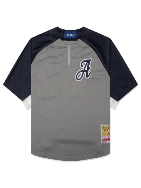 AWAKE NY ZIP BASEBALL PRACTICE JERSEY - GREY