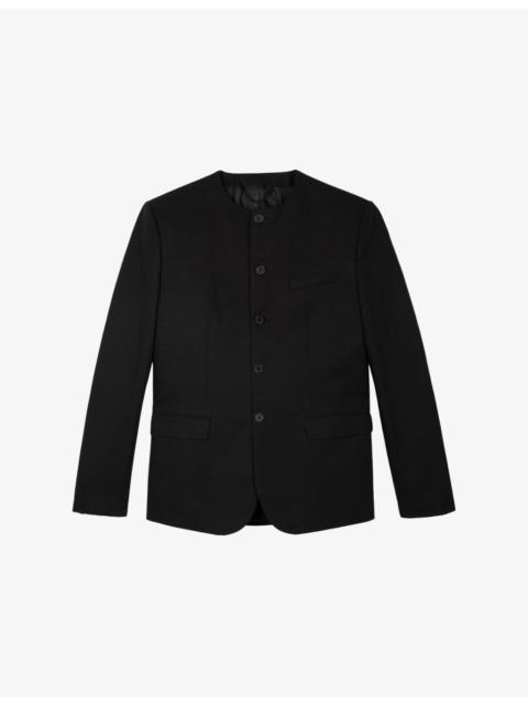 The Kooples Collarless Regular-Fit Cotton And Linen-Blend Jacket