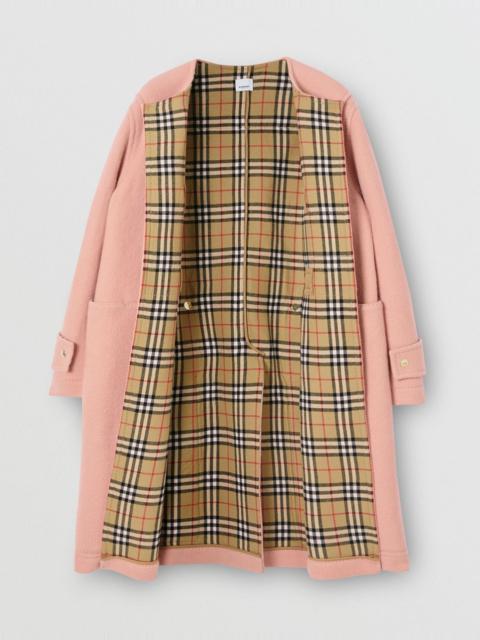 Burberry Vintage Check-lined Felted Wool Duffle Coat