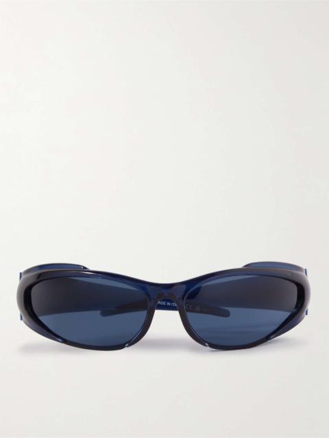 BALENCIAGA Cat-Eye Logo-Print Acetate Sunglasses