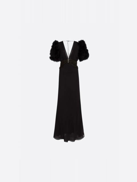 Alessandra Rich GEORGETTE SLIP EVENING DRESS