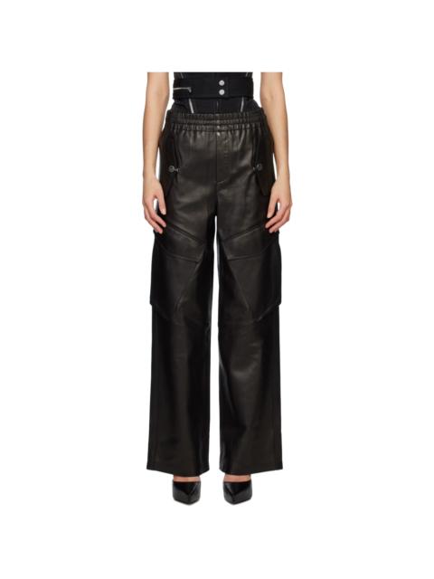 Dion Lee Black Cargo Leather Pants
