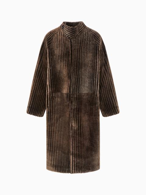 GIORGIO ARMANI LONG LAMBSKIN SHEARLING COAT