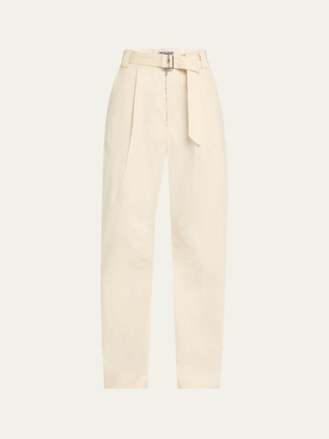 CHRISTOPHER JOHN ROGERS Patch-Pocket Barrel-Leg Belted Trousers