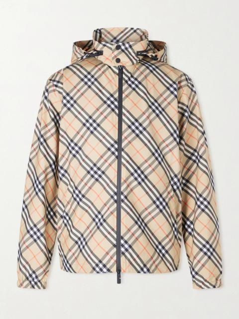 Burberry Hooded Checked Shell Jacket