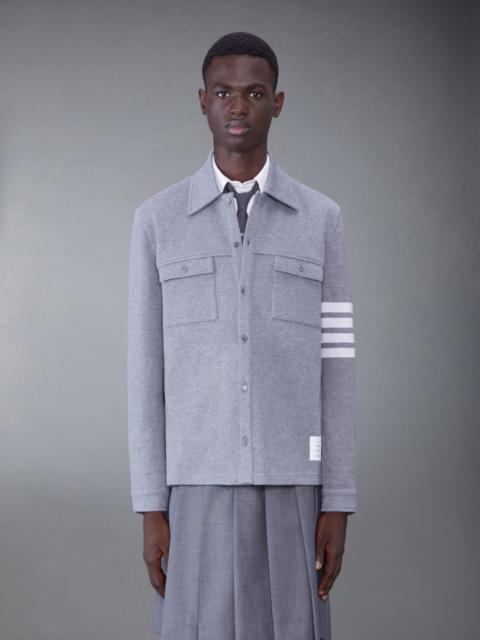 Thom Browne COTTON DOUBLE FACE KNIT 4-BAR SHIRT JACKET