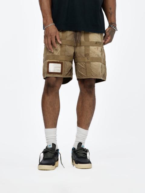 Kapital PRISON CRAFT TATTERSALL REMAKE SHORTS (GREY/BEIGE)