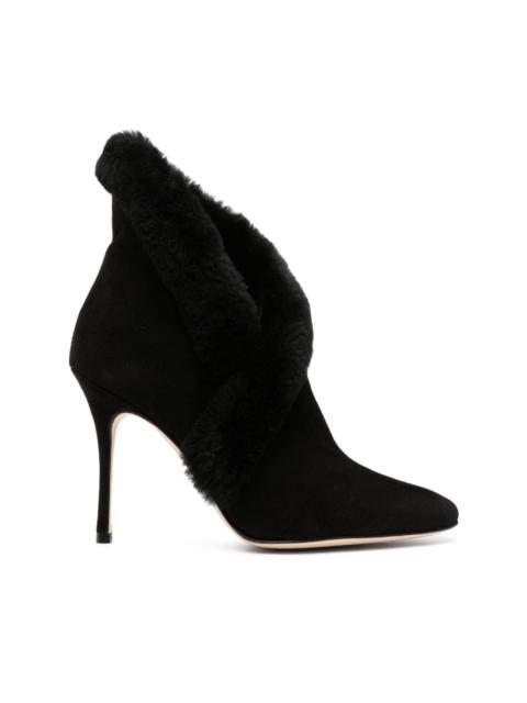 Manolo Blahnik Nestanu 105mm fur-trimmed boots
