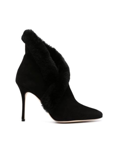 Manolo Blahnik Nestanu 105mm fur-trimmed boots