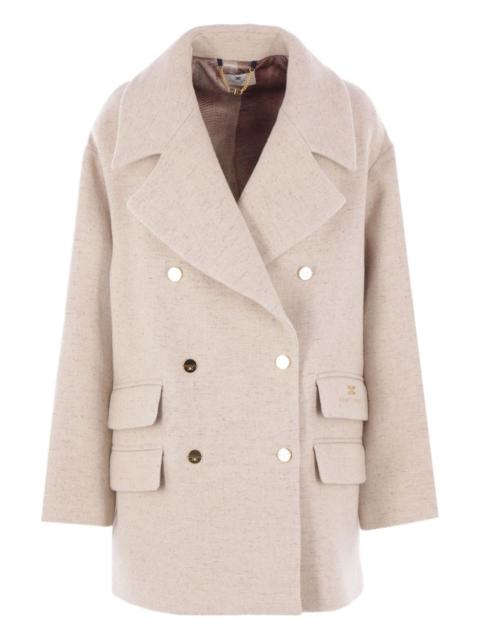 ELISABETTA FRANCHI double-breasted gold-button coat