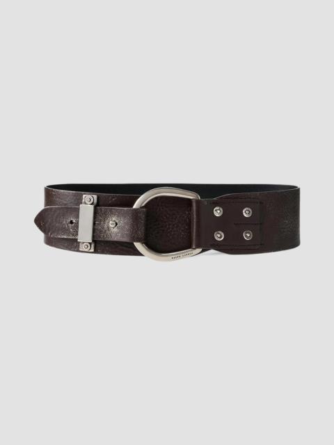 Ralph Lauren Women's Turn-Back Washed Leather Wide Belt - Luggage Brown