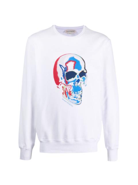 skull-print cotton sweatshirt