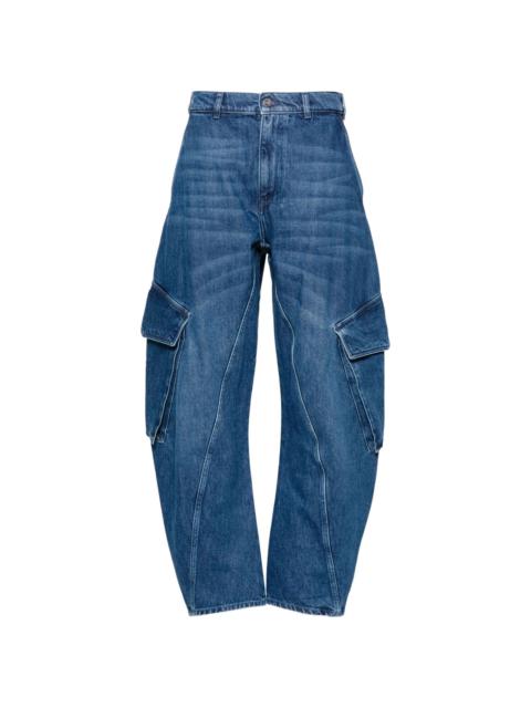 high-waisted wide-leg jeans