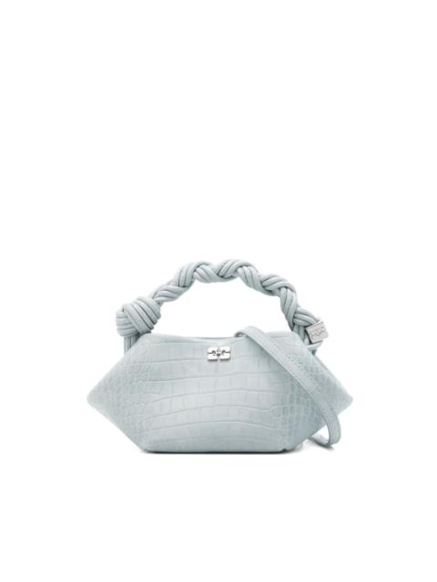 GANNI croco twisted bou mini satchel