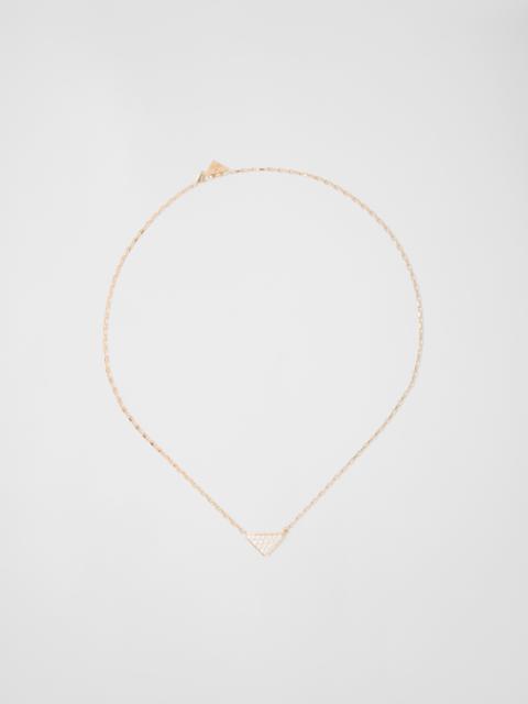 Eternal Gold Eternal mini triangle pendant necklace in yellow gold and diamonds