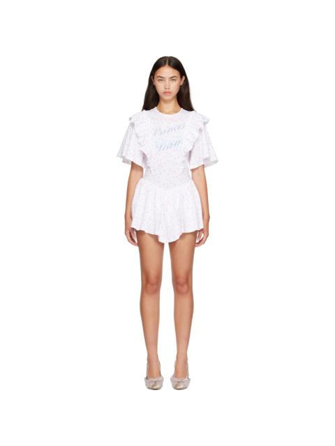 SANDY LIANG White & Pink Filo Minidress