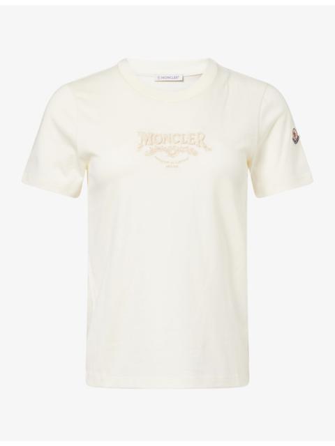 Moncler Logo-Patch Embellished Cotton T-shirt