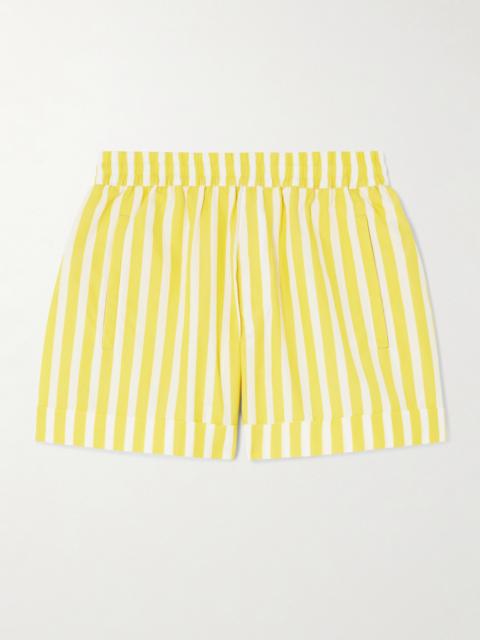 SUZIE KONDI Banker Striped Cotton-poplin Shorts