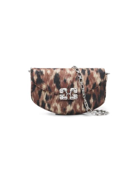 GANNI Women's Lulu Blurred Leopard Wallet-On-Chain - Burro