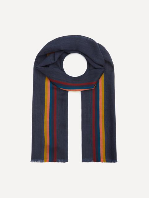 Signature Stripe Wool-Silk Scarf