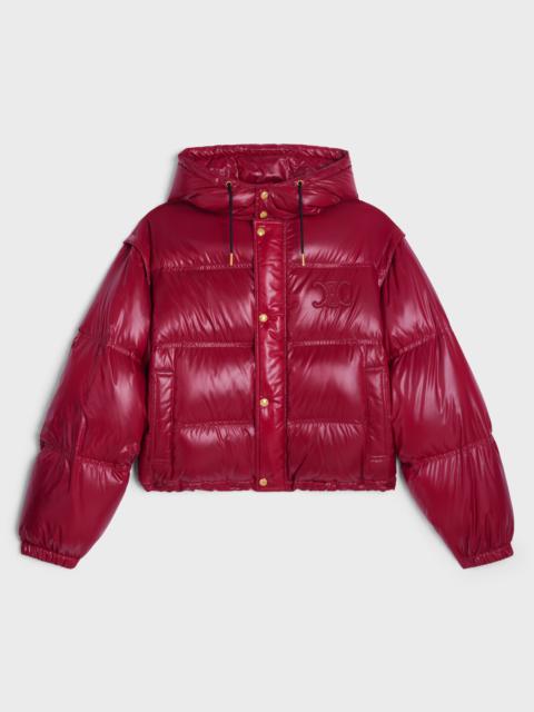 CELINE Cropped Triomphe down jacket in lightweight Nylon