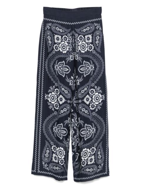 maje bandana-print wide-leg trousers
