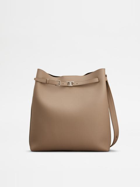 Tod's HOBO BAG IN LEATHER MEDIUM - BEIGE