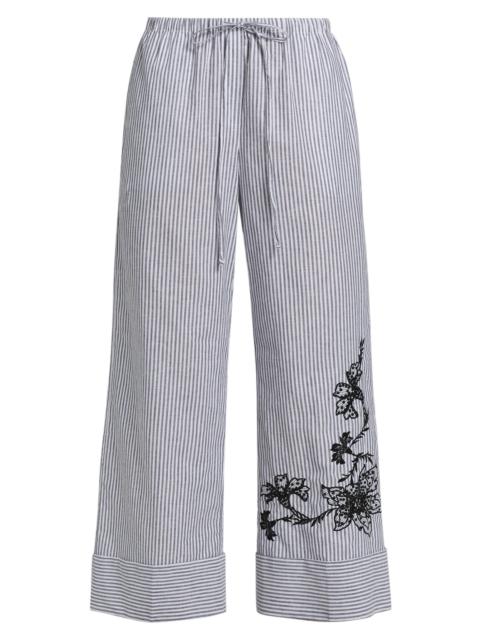 KOBI HALPERIN Women's Callie Embroidered Striped Pants - Black White