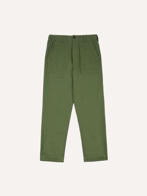 Drake's Light Green Cotton Fatigue Trouser