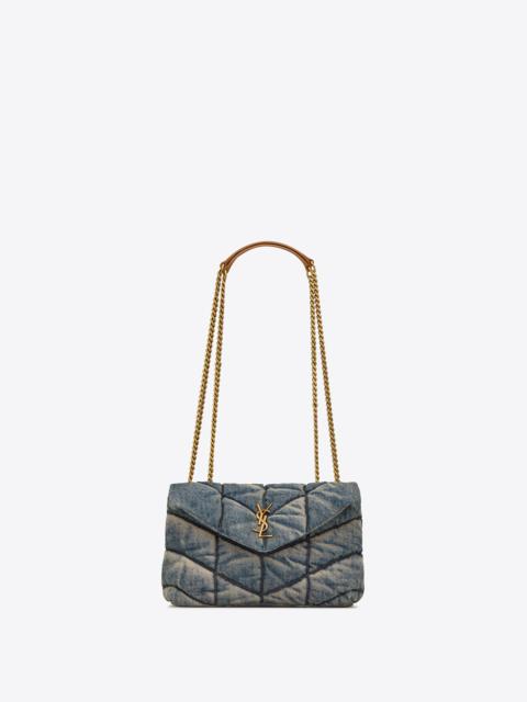 SAINT LAURENT puffer toy bag in denim