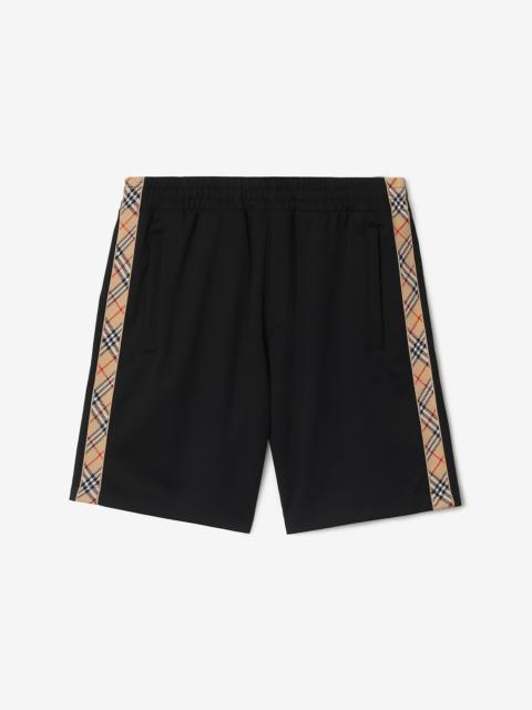 Burberry Check Trim Cotton Blend Shorts