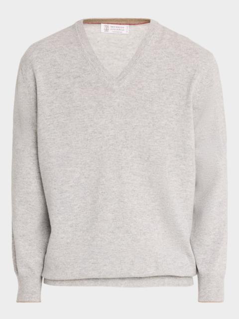 Brunello Cucinelli Men's Cashmere V-Neck Sweater