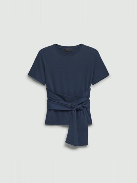 Theory Tie-Front Tee in Cotton