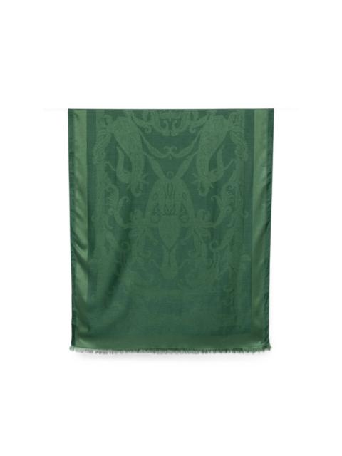 Etro paisley-jacquard fringed scarf