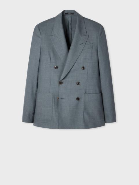 Paul Smith A Suit To Travel In - Blue Marl Double-Breasted Wool Blazer