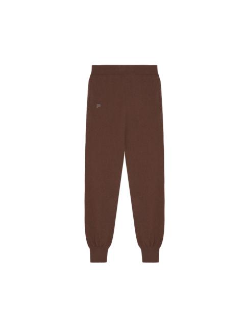 PANGAIA Mens Recycled Cashmere Track Pants - Chestnut Brown