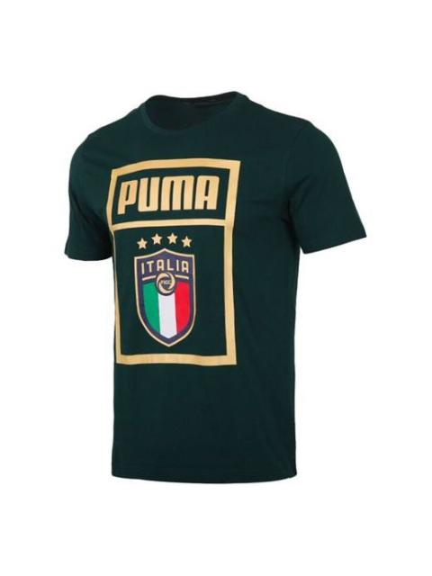 PUMA PUMA Large Printing Breathable Casual Round Neck Short Sleeve Green 757504-18