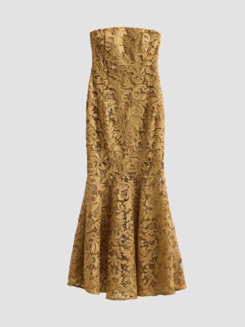 GENERATION LOVE Women's Tia Guipure Strapless Tea-Length Dress - Bronze Metallic