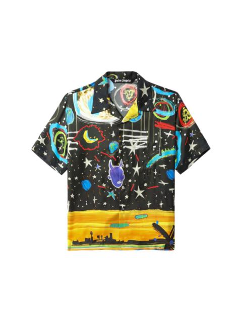 Starry Night silk bowling shirt
