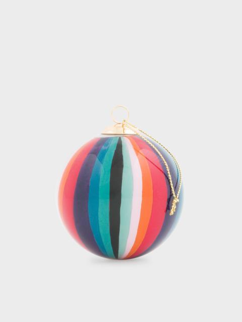 Hand-Painted 'Artist Stripe' Glass Bauble