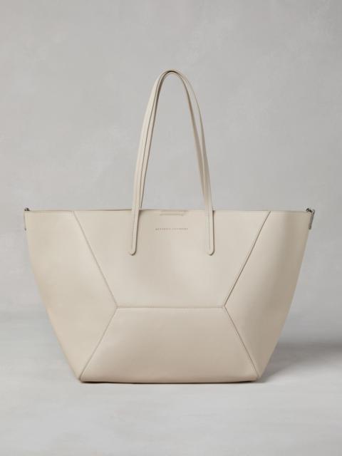 Calfskin shopper bag with monili