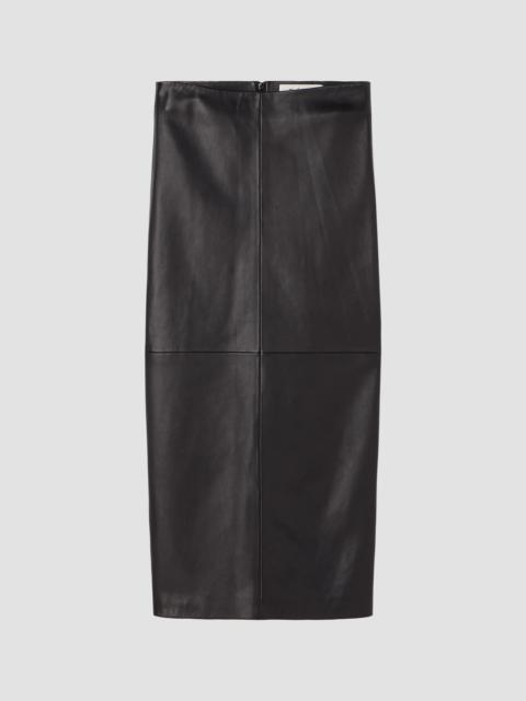 RÓHE Women's Leather Pencil Midi Skirt - Black