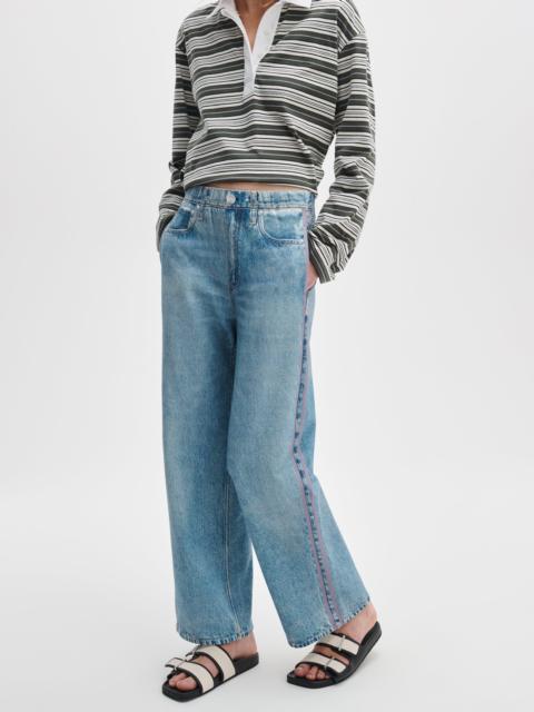 rag & bone rb Miramar Wide-Leg Ankle Track Pant Cotton Terry