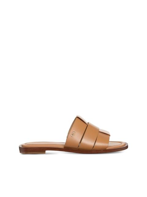 MICHAEL KORS leather cross-strap flat sandals