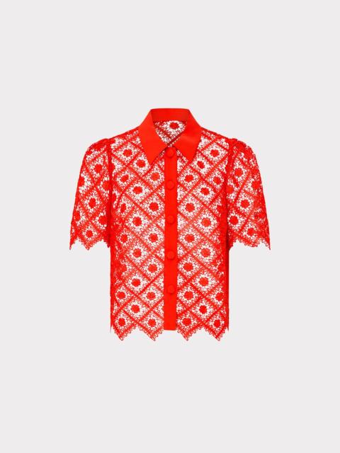 MILLY Addison Tile Lace Top