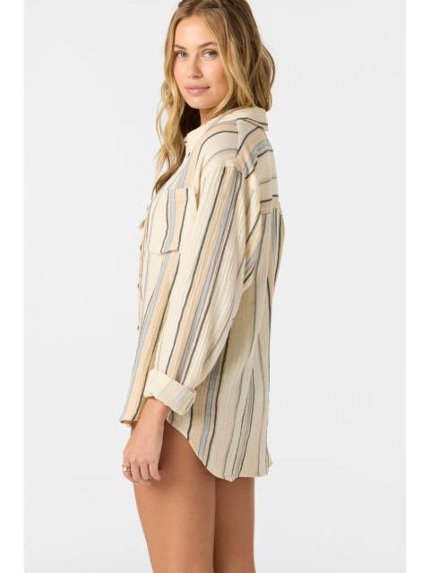 O'Neill Leni Stripe Relaxed Long Sleeve Top