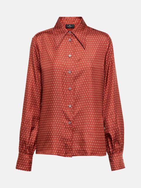 Polka-dot silk shirt