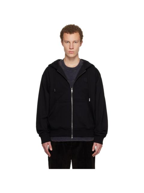 Wooyoungmi Black Back Logo Zip-Up Hoodie